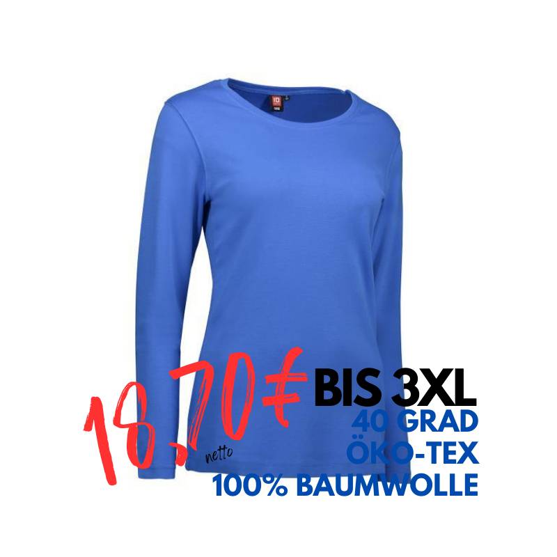 ARBEITS-T-SHIRT DAMEN | Interlock 509 von ID / Farbe: azur / 100% BAUMWOLLE | MEIN-KASACK.de - KASACK - KASACKS