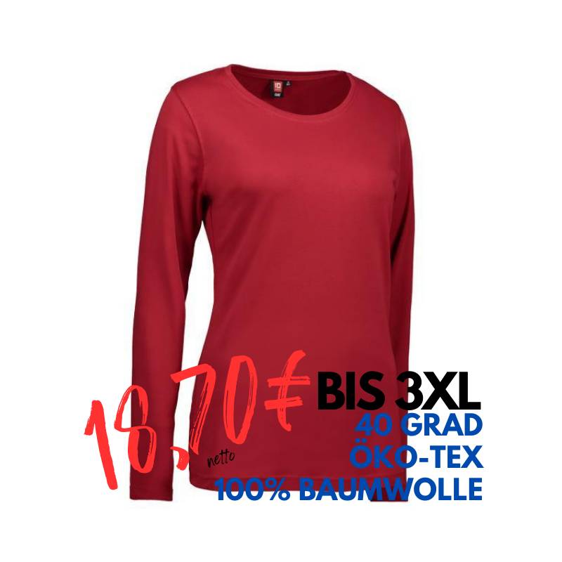 ARBEITS-T-SHIRT DAMEN | Interlock 509 von ID / Farbe: rot / 100% BAUMWOLLE | MEIN-KASACK.de - KASACK - KASACKS