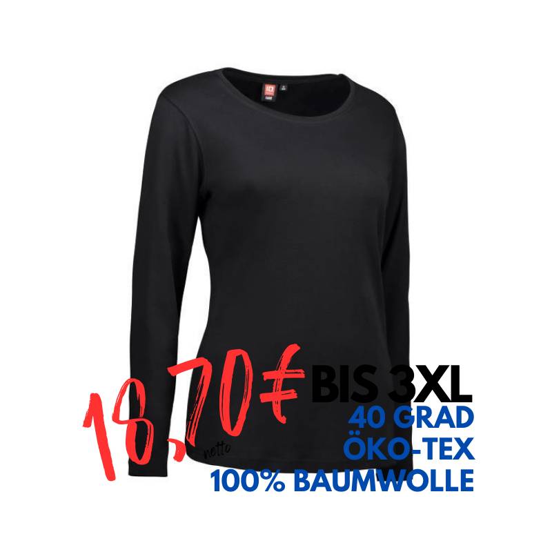 ARBEITS-T-SHIRT DAMEN | Interlock 509 von ID / Farbe: schwarz / 100% BAUMWOLLE | MEIN-KASACK.de - KASACK - KASACKS