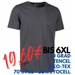 ARBEITS-T-SHIRT HERREN | TENCEL 528 von ID / Farbe: Silber grau / 70% Polyester (recycled) 30% Lyocell - | MEIN-KASACK.d