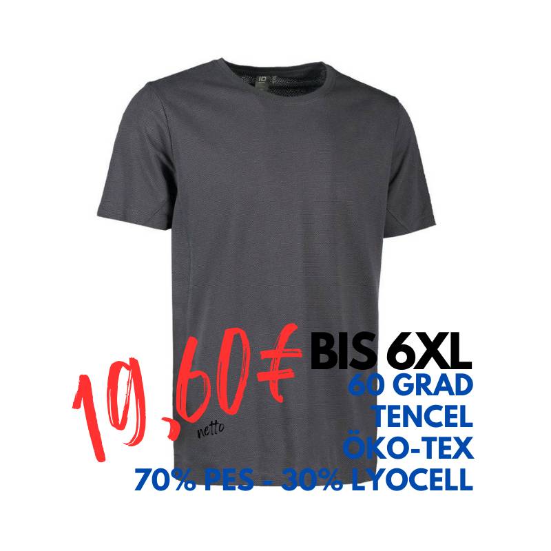 ARBEITS-T-SHIRT HERREN | TENCEL 528 von ID / Farbe: Silber grau / 70% Polyester (recycled) 30% Lyocell | MEIN-KASACK.de - KASACK - KASACKS