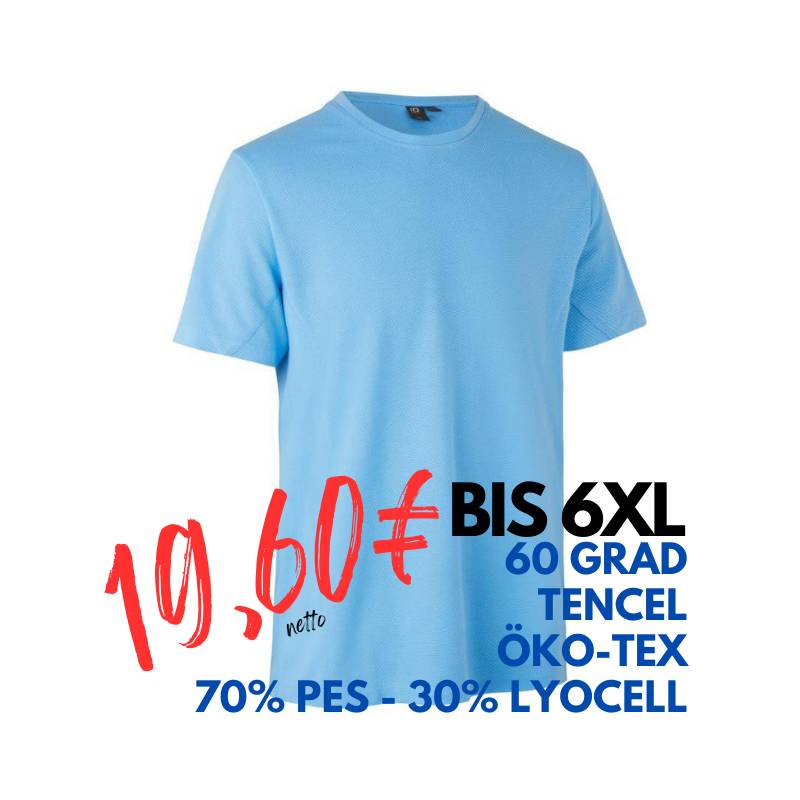 ARBEITS-T-SHIRT HERREN | TENCEL 528 von ID / Farbe: Hellblau / 70% Polyester (recycled) 30% Lyocell | MEIN-KASACK.de - KASACK - KASACKS