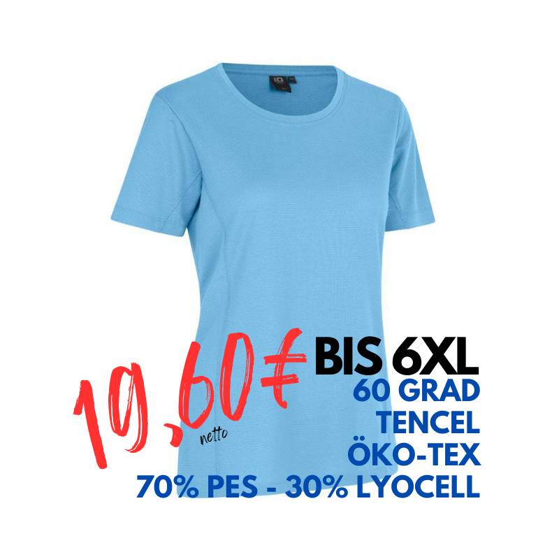 ARBEITS-T-SHIRT DAMEN | TENCEL 529 von ID / Farbe: Hellblau / 70% Polyester (recycled) 30% Lyocell | MEIN-KASACK.de - KASACK - KASACKS