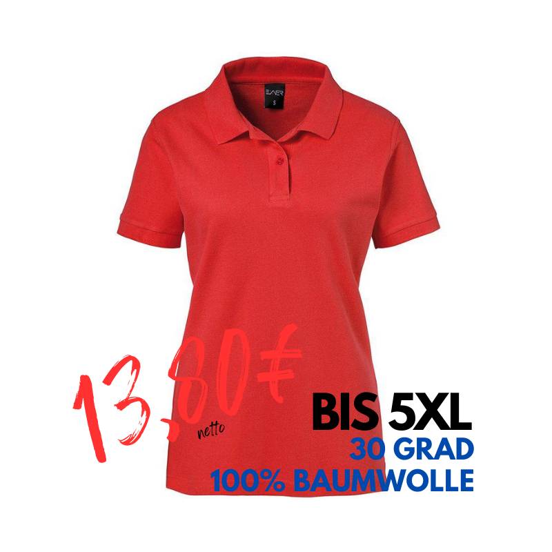 ARBEITS-POLO-SHIRT DAMEN | 983 von EXNER / Farbe: rot / 100% Baumwolle | MEIN-KASACK.de - KASACK - KASACKS