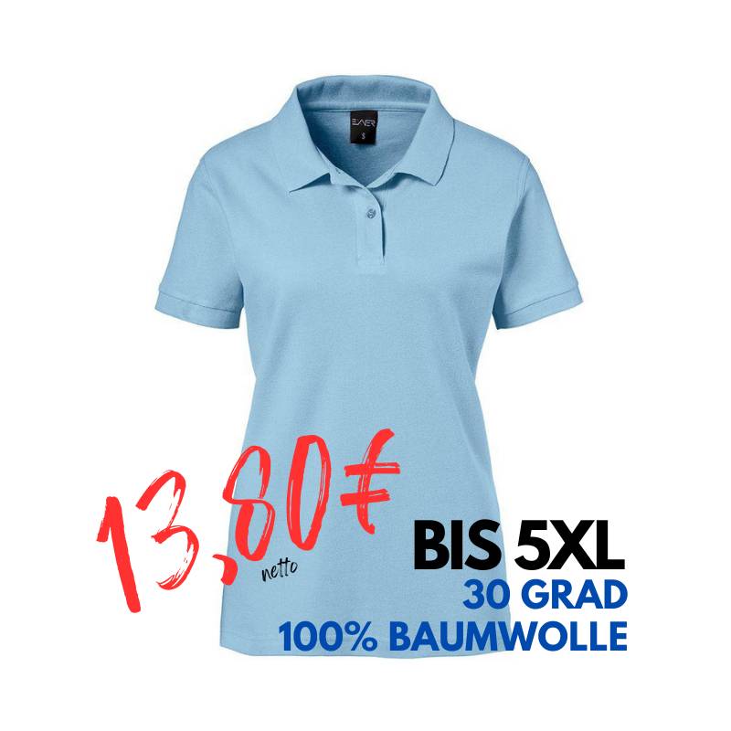 ARBEITS-POLO-SHIRT DAMEN | 983 von EXNER / Farbe: light blue / 100% Baumwolle | MEIN-KASACK.de - KASACK - KASACKS