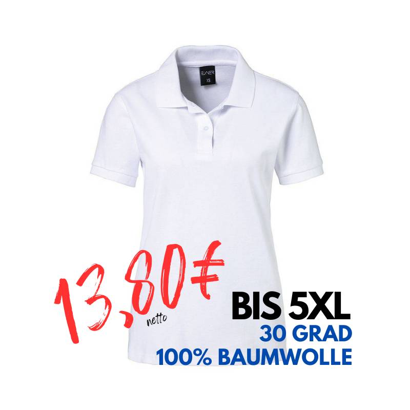 ARBEITS-POLO-SHIRT DAMEN | 983 von EXNER / Farbe: weiß / 100% Baumwolle | MEIN-KASACK.de - KASACK - KASACKS