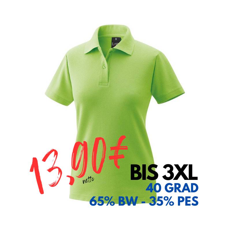 ARBEITS-POLO-SHIRT DAMEN | 983 von EXNER / Farbe: lemon green / 65% Baumwolle 35% Polyester | MEIN-KASACK.de - KASACK - KASACKS