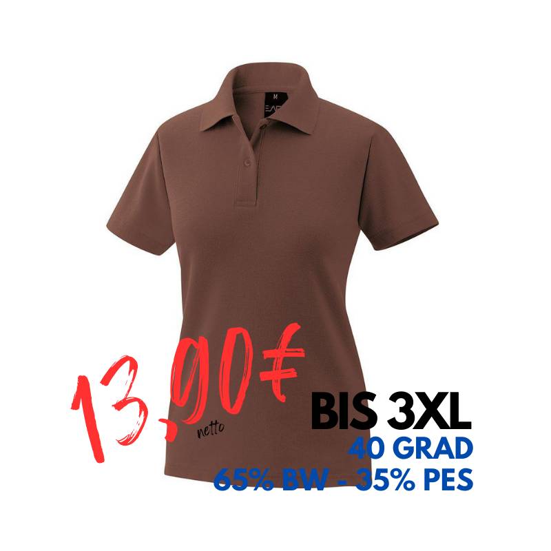 ARBEITS-POLO-SHIRT DAMEN | 983 von EXNER / Farbe: toffee / 65% Baumwolle 35% Polyester | MEIN-KASACK.de - KASACK - KASACKS