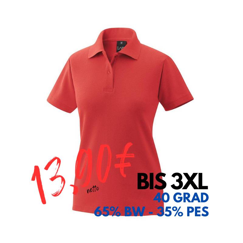 ARBEITS-POLO-SHIRT DAMEN | 983 von EXNER / Farbe: rot / 65% Baumwolle 35% Polyester | MEIN-KASACK.de - KASACK - KASACKS