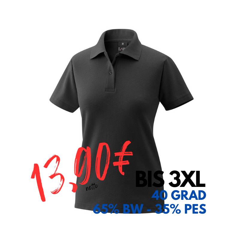 ARBEITS-POLO-SHIRT DAMEN | 983 von EXNER / Farbe: schwarz / 65% Baumwolle 35% Polyester | MEIN-KASACK.de - KASACK - KASACKS