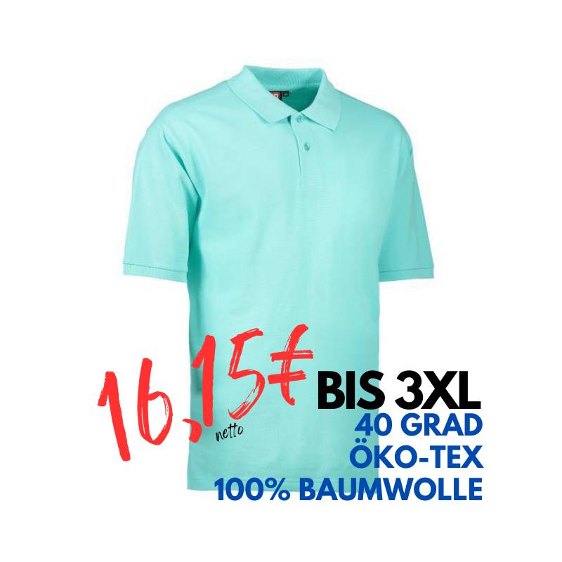 ARBEITS-POLO-SHIRT HERREN | YES 2020 von ID / Farbe: mint / 100% BAUMWOLLE | MEIN-KASACK.de - KASACK - KASACKS