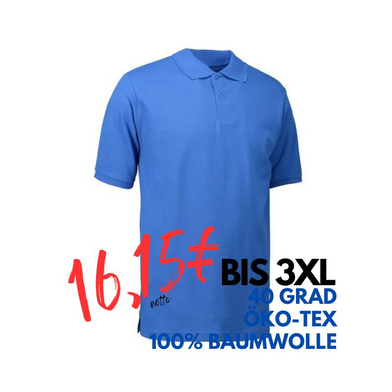 ARBEITS-POLO-SHIRT HERREN | YES 2020 von ID / Farbe: azur / 100% BAUMWOLLE | MEIN-KASACK.de - KASACK - KASACKS