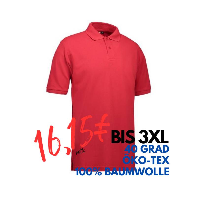 ARBEITS-POLO-SHIRT HERREN | YES 2020 von ID / Farbe: rot / 100% BAUMWOLLE | MEIN-KASACK.de - KASACK - KASACKS