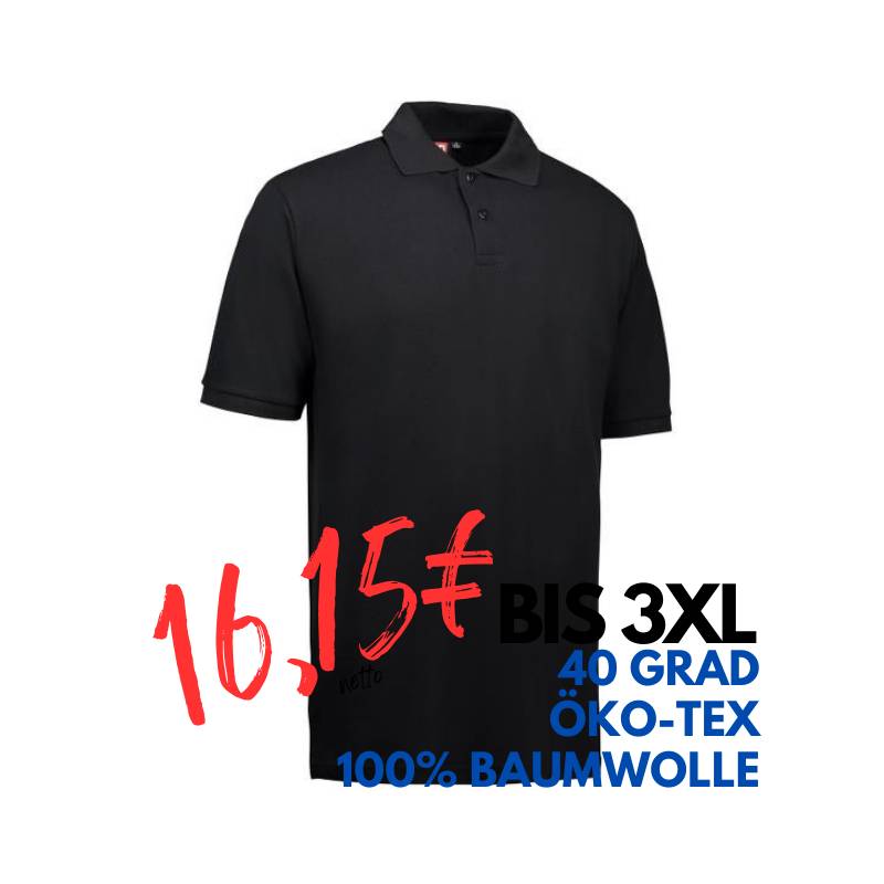 ARBEITS-POLO-SHIRT HERREN | YES 2020 von ID / Farbe: schwarz / 100% BAUMWOLLE | MEIN-KASACK.de - KASACK - KASACKS