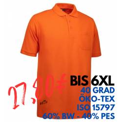 ARBEITS-POLO-SHIRT HERREN | PRO Wear 320 von ID / Farbe: orange / 50% BAUMWOLLE 50% POLYESTER - | MEIN-KASACK.de | kasac