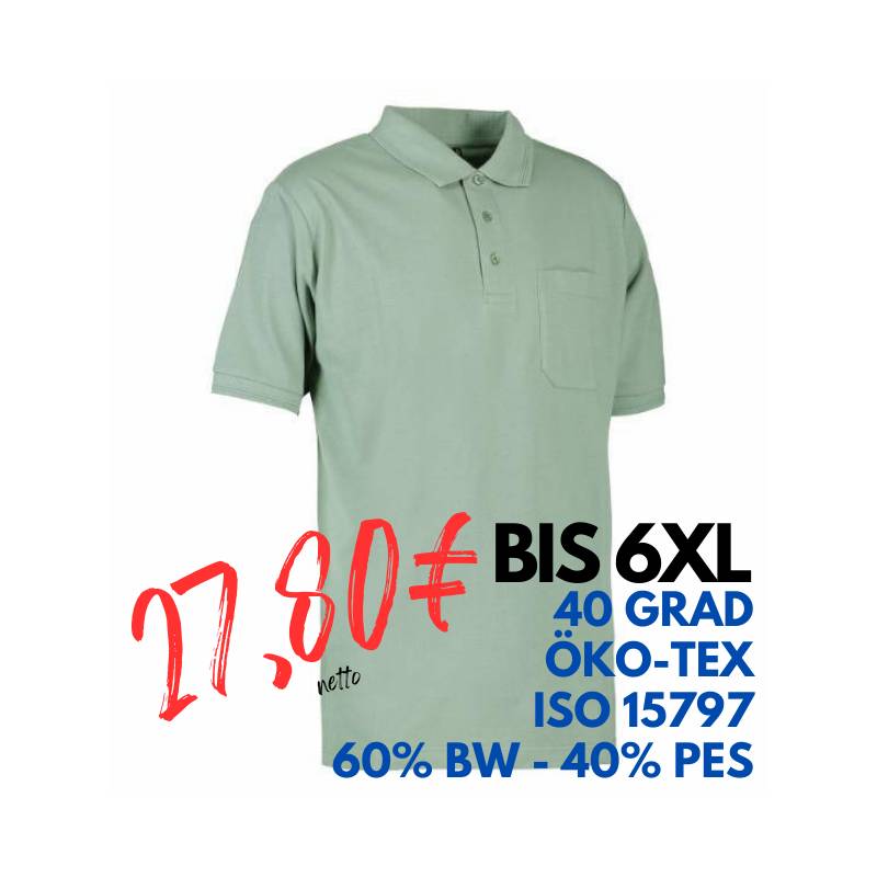 ARBEITS-POLO-SHIRT HERREN | PRO Wear 320 von ID / Farbe: stovet gron / 50% BAUMWOLLE 50% POLYESTER | MEIN-KASACK.de - KASACK - KASACKS