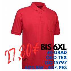 ARBEITS-POLO-SHIRT HERREN | PRO Wear 320 von ID / Farbe: rot / 50% BAUMWOLLE 50% POLYESTER - | MEIN-KASACK.de | kasack |