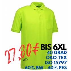 ARBEITS-POLO-SHIRT HERREN | PRO Wear 320 von ID / Farbe: lime / 50% BAUMWOLLE 50% POLYESTER - | MEIN-KASACK.de | kasack 