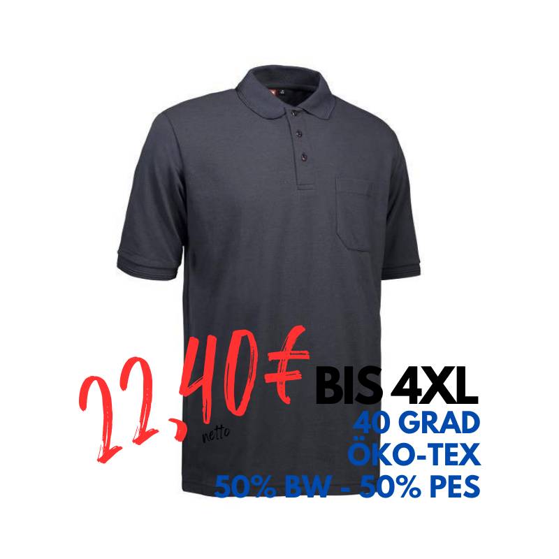 ARBEITS-POLO-SHIRT HERREN | 520 von ID / Farbe: koks / 50% BAUMWOLLE 50% POLYESTER | MEIN-KASACK.de - KASACK - KASACKS