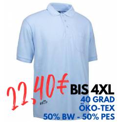 ARBEITS-POLO-SHIRT HERREN | 520 von ID / Farbe: hellblau / 50% BAUMWOLLE 50% POLYESTER - | MEIN-KASACK.de | kasack | kas