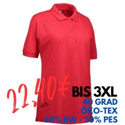 ARBEITS-POLO-SHIRT DAMEN| 521 von ID / Farbe: rot / 50% BAUMWOLLE 50% POLYESTER - | MEIN-KASACK.de | kasack | kasacks | 