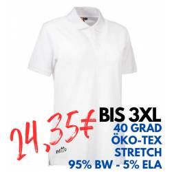 ARBEITS-POLO-SHIRT DAMEN | STRETCH 527 von ID / Farbe: weiß / 95% BAUMWOLLE 5% ELASTHAN - | MEIN-KASACK.de | kasack | ka