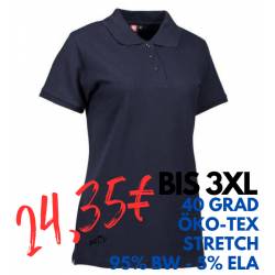 ARBEITS-POLO-SHIRT DAMEN | STRETCH 527 von ID / Farbe: navy / 95% BAUMWOLLE 5% ELASTHAN - | MEIN-KASACK.de | kasack | ka