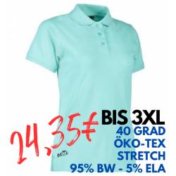 ARBEITS-POLO-SHIRT DAMEN | STRETCH 527 von ID / Farbe: mint / 95% BAUMWOLLE 5% ELASTHAN - | MEIN-KASACK.de | kasack | ka