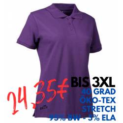 ARBEITS-POLO-SHIRT DAMEN | STRETCH 527 von ID / Farbe: lila / 95% BAUMWOLLE 5% ELASTHAN - | MEIN-KASACK.de | kasack | ka