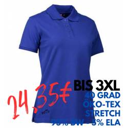 ARBEITS-POLO-SHIRT DAMEN | STRETCH 527 von ID / Farbe: königsblau / 95% BAUMWOLLE 5% ELASTHAN - | MEIN-KASACK.de | kasac