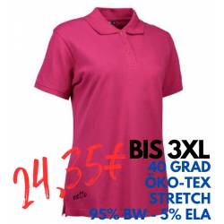 ARBEITS-POLO-SHIRT DAMEN | STRETCH 527 von ID / Farbe: cerise / 95% BAUMWOLLE 5% ELASTHAN - | MEIN-KASACK.de | kasack | 