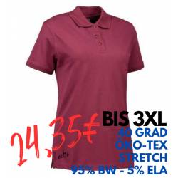 ARBEITS-POLO-SHIRT DAMEN | STRETCH 527 von ID / Farbe: bordeaux / 95% BAUMWOLLE 5% ELASTHAN - | MEIN-KASACK.de | kasack 