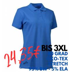 ARBEITS-POLO-SHIRT DAMEN | STRETCH 527 von ID / Farbe: azur / 95% BAUMWOLLE 5% ELASTHAN - | MEIN-KASACK.de | kasack | ka