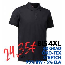 ARBEITS-POLO-SHIRT HERREN | STRETCH 525 von ID / Farbe: schwarz / 95% BAUMWOLLE 5% ELASTHAN - | MEIN-KASACK.de | kasack 