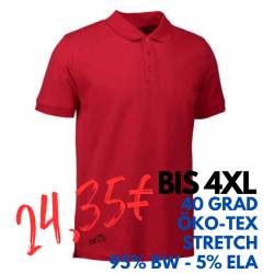 ARBEITS-POLO-SHIRT HERREN | STRETCH 525 von ID / Farbe: rot / 95% BAUMWOLLE 5% ELASTHAN - | MEIN-KASACK.de | kasack | ka