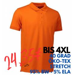 ARBEITS-POLO-SHIRT HERREN | STRETCH 525 von ID / Farbe: orange / 95% BAUMWOLLE 5% ELASTHAN - | MEIN-KASACK.de | kasack |