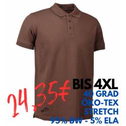 ARBEITS-POLO-SHIRT HERREN | STRETCH 525 von ID / Farbe: mokka / 95% BAUMWOLLE 5% ELASTHAN - | MEIN-KASACK.de | kasack | 