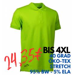 ARBEITS-POLO-SHIRT HERREN | STRETCH 525 von ID / Farbe: lime / 95% BAUMWOLLE 5% ELASTHAN - | MEIN-KASACK.de | kasack | k