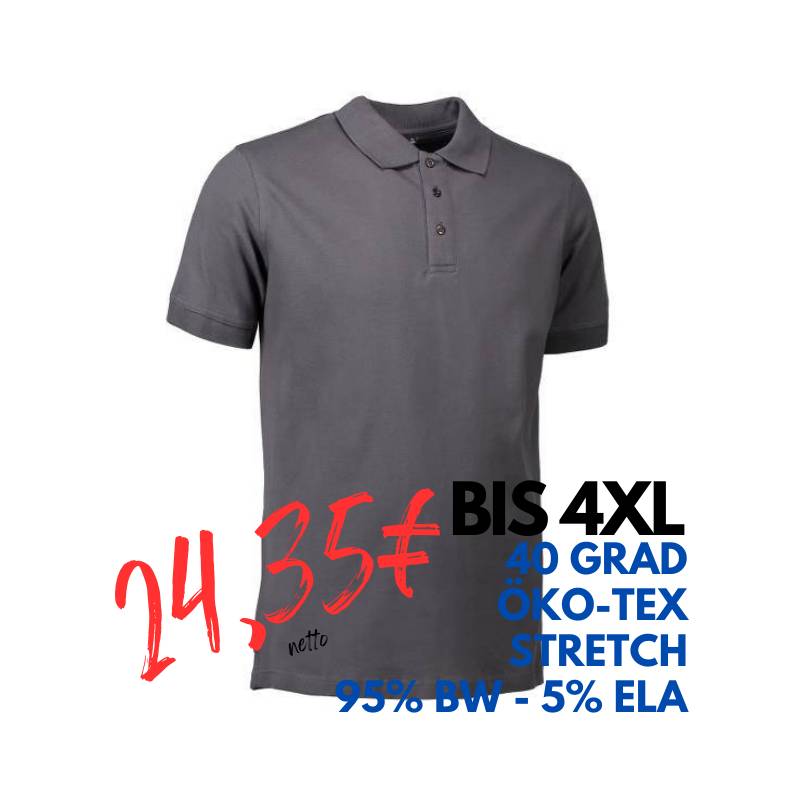 ARBEITS-POLO-SHIRT HERREN | STRETCH 525 von ID / Farbe: koks / 95% BAUMWOLLE 5% ELASTHAN | MEIN-KASACK.de - KASACK - KASACKS