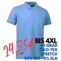 ARBEITS-POLO-SHIRT HERREN | STRETCH 525 von ID / Farbe: hellblau / 95% BAUMWOLLE 5% ELASTHAN - | MEIN-KASACK.de | kasack