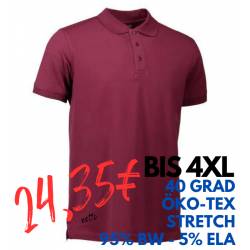 ARBEITS-POLO-SHIRT HERREN | STRETCH 525 von ID / Farbe: bordeaux / 95% BAUMWOLLE 5% ELASTHAN - | MEIN-KASACK.de | kasack