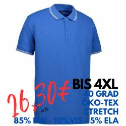 ARBEITS-POLO-SHIRT HERREN | Stretch Kontrast 522 von ID / Farbe: azur / 85% BAUMWOLLE 10% VISKOSE 5% ELASTHAN - | MEIN-K