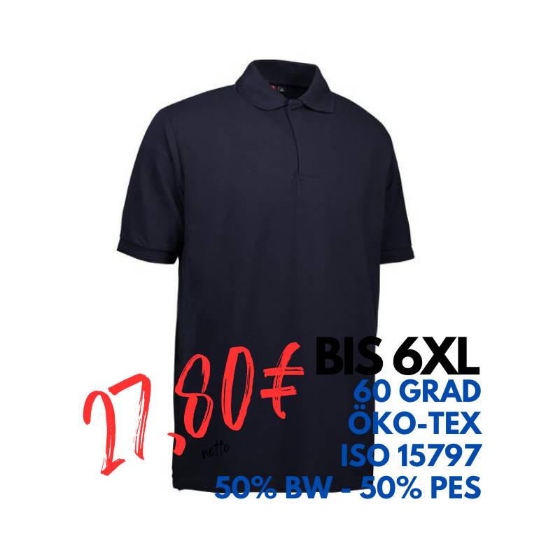 ARBEITS-POLO-SHIRT HERREN | PRO Wear 330 von ID / Farbe: navy / 50% BAUMWOLLE 50% POLYESTER | MEIN-KASACK.de - KASACK - KASACKS