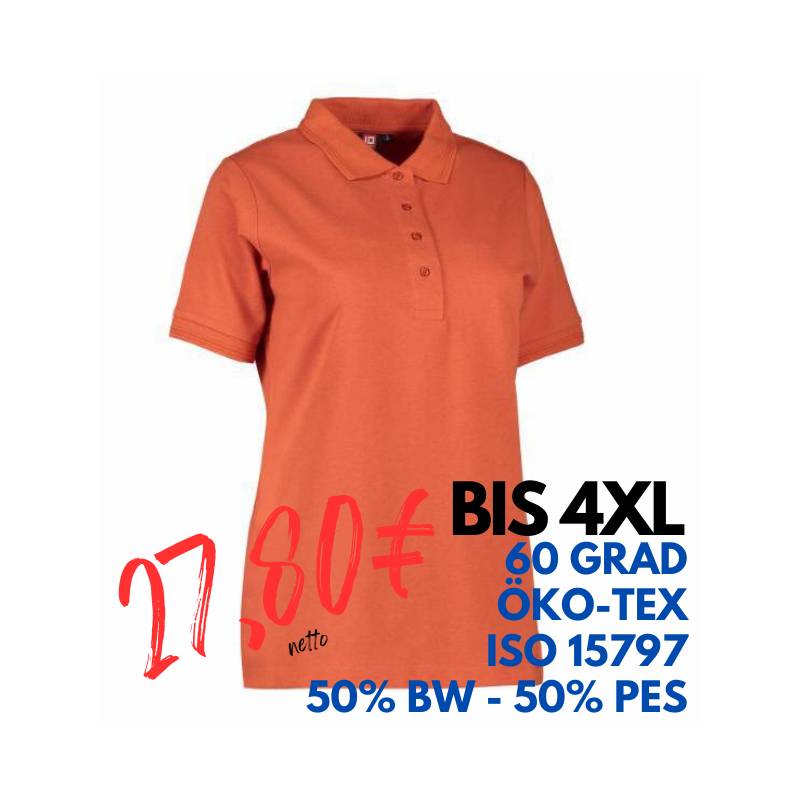 ARBEITS-POLO-SHIRT DAMEN | PRO Wear 321 von ID / Farbe: coral / 50% BAUMWOLLE 50% POLYESTER | MEIN-KASACK.de - KASACK - KASACKS