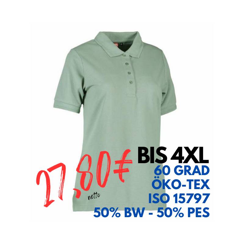 ARBEITS-POLO-SHIRT DAMEN | PRO Wear 321 von ID / Farbe: stovet gron / 50% BAUMWOLLE 50% POLYESTER | MEIN-KASACK.de - KASACK - KASACKS