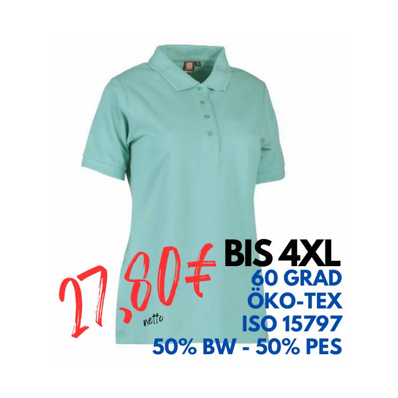 ARBEITS-POLO-SHIRT DAMEN | PRO Wear 321 von ID / Farbe: stovet aqua / 50% BAUMWOLLE 50% POLYESTER | MEIN-KASACK.de - KASACK - KASACKS