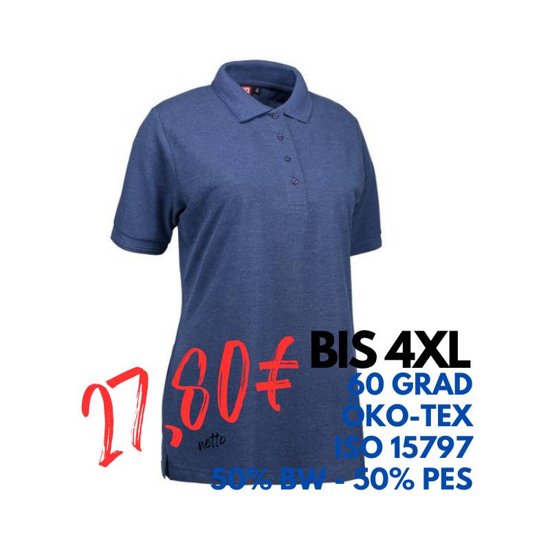 ARBEITS-POLO-SHIRT DAMEN | PRO Wear 321 von ID / Farbe: blau / 50% BAUMWOLLE 50% POLYESTER | MEIN-KASACK.de - KASACK - KASACKS