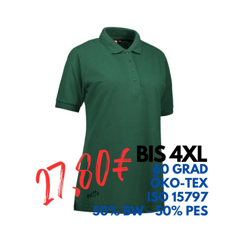 ARBEITS-POLO-SHIRT DAMEN | PRO Wear 321 von ID / Farbe: flaschengrün / 50% BAUMWOLLE 50% POLYESTER | MEIN-KASACK.de - KASACK - KASACKS