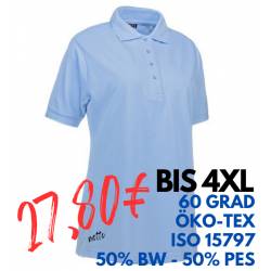 ARBEITS-POLO-SHIRT DAMEN | PRO Wear 321 von ID / Farbe: hellblau / 50% BAUMWOLLE 50% POLYESTER - | MEIN-KASACK.de | kasa