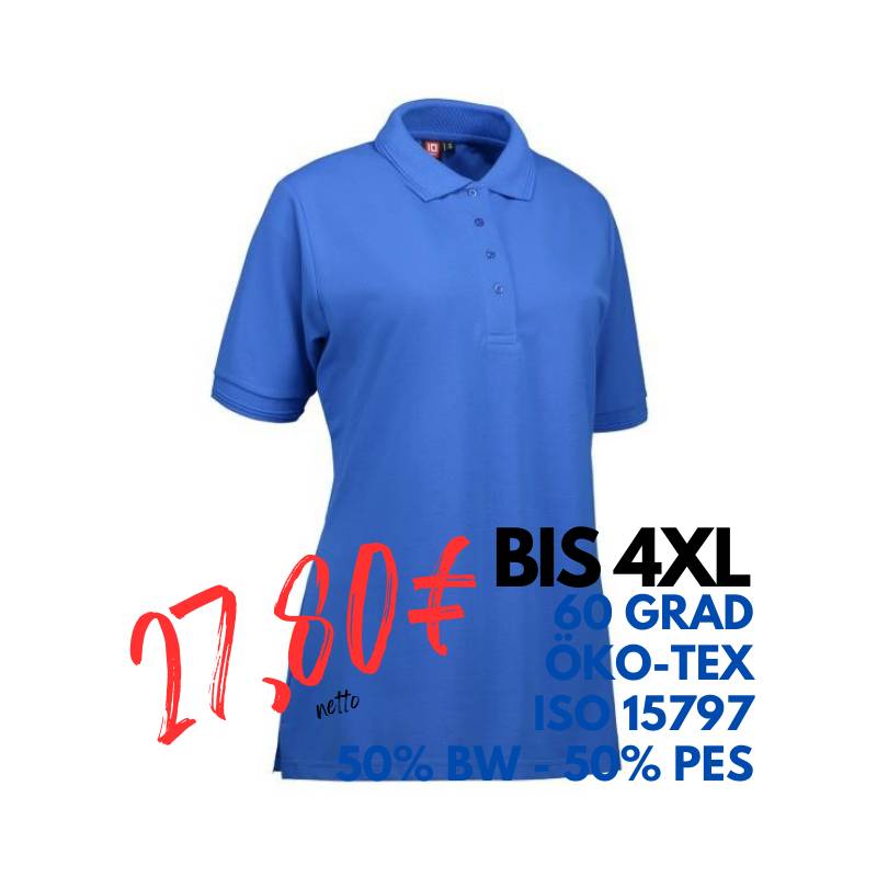 ARBEITS-POLO-SHIRT DAMEN | PRO Wear 321 von ID / Farbe: azur / 50% BAUMWOLLE 50% POLYESTER | MEIN-KASACK.de - KASACK - KASACKS